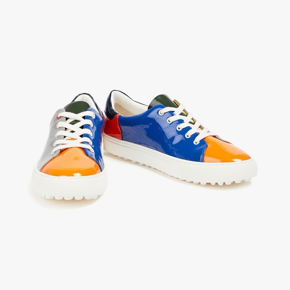 Tory Sport Color-block Patent-leather Sneakers - size 10M